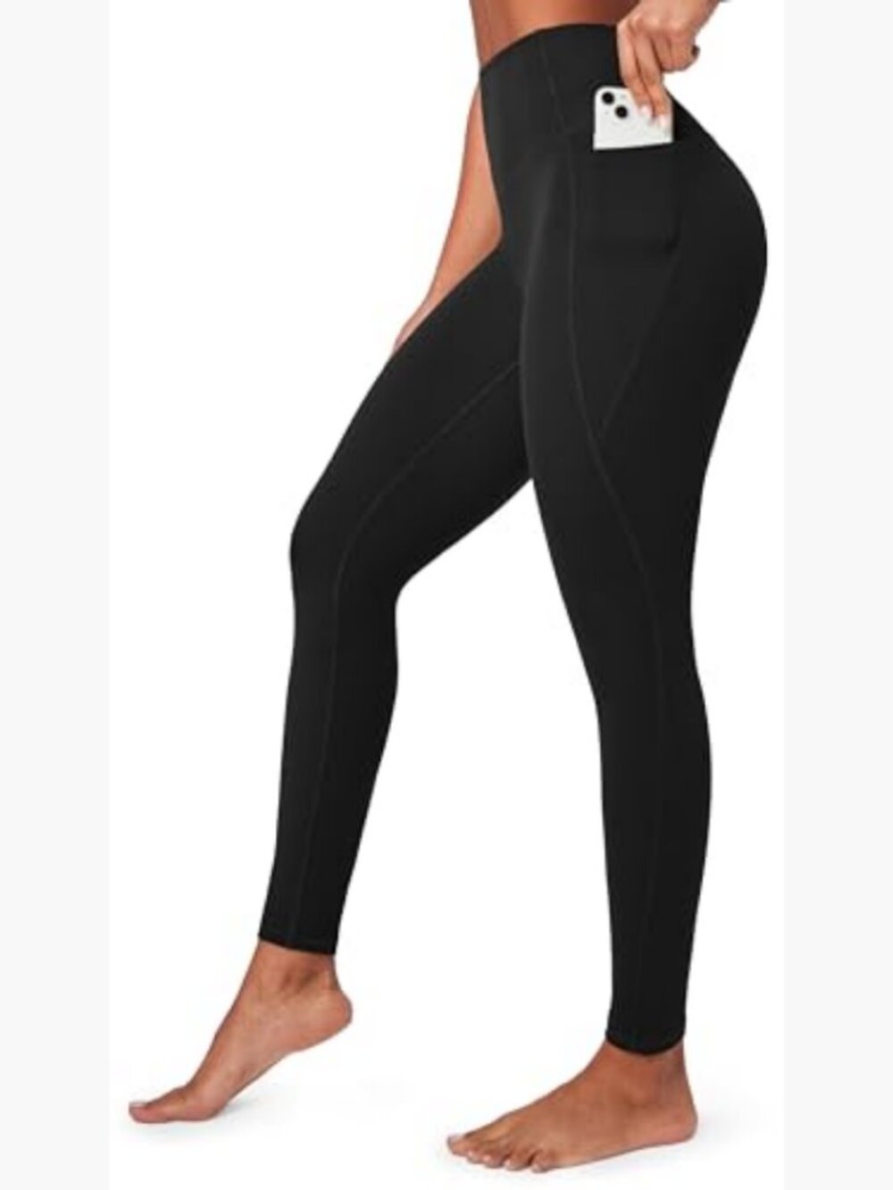 Compression Leggings Women High Waisted Tummy Control with Pockets No Front Seam
